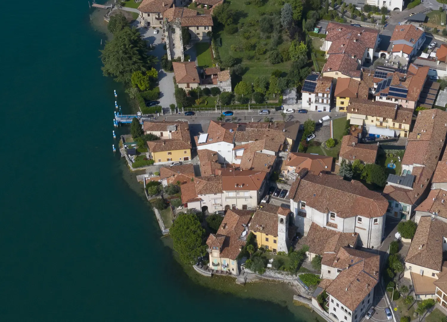 Vista Dal Alto Paese Sul Lago Di Iseo